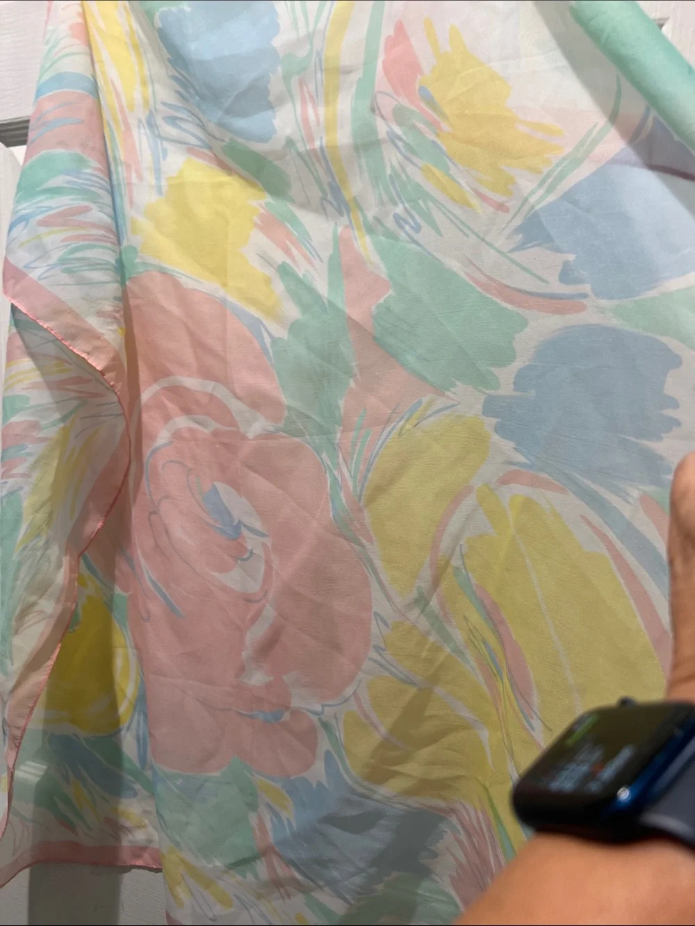 Pastel Swirl Sheer Scarf in Pink, Yellow, Blue, Mint